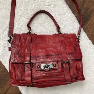 Frye Red Leather Satchel Bag